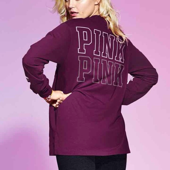 Maroon VS PINK Long Sleeve Campus Tee (READ)