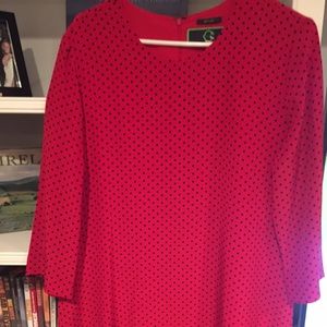 C Wonder Red with Black Dot Silk Dress