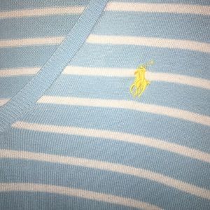 Ralph Lauren baby blue stripped sweater