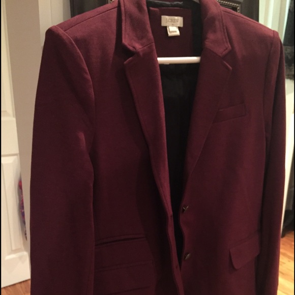 J. Crew stretch burgundy blazer. Size 12.