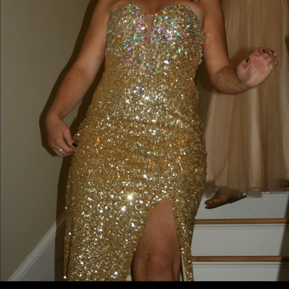 Gold prom dress