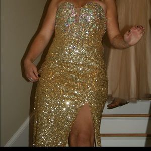 Gold prom dress
