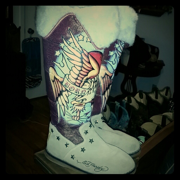 Ed Hardy tall ugg boots