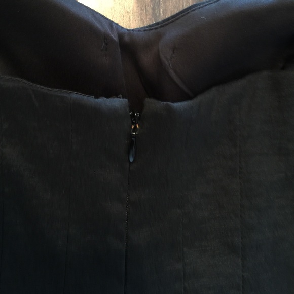 Black Strapless dress with rose detail. - Picture 2 of 4