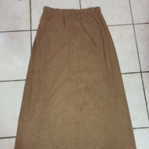 NWOT. Brown suede maxi skirt