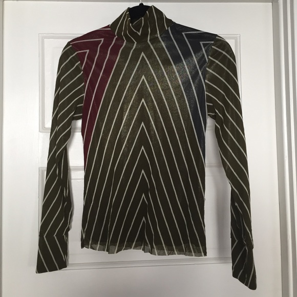 Vivienne Tam Mock Neck Long Sleeved Blouse
