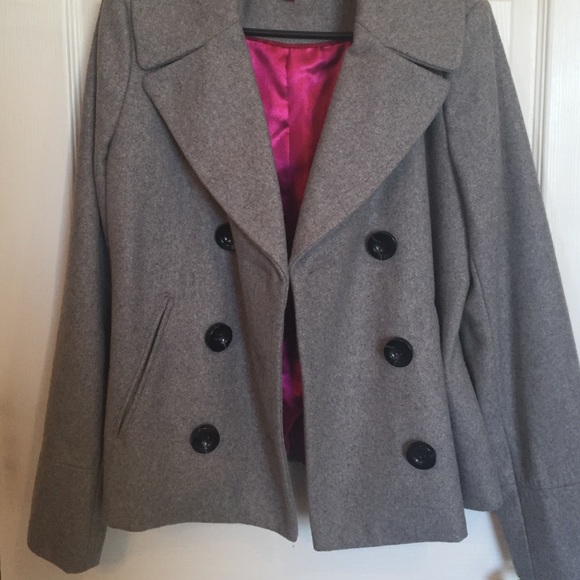 Grey Pea Coat - Picture 2 of 3