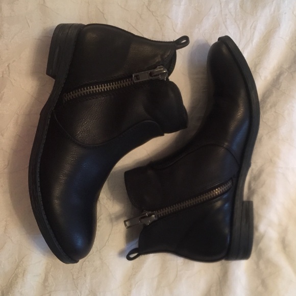 Black Leather Ankle Boots