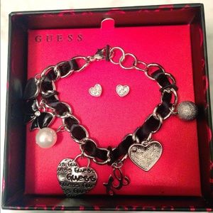 Guess Charm Bracelet and a Pair of Earrings