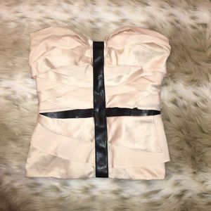 Bebe champagne corset top