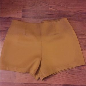 Mustard high waisted shorts