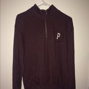 vs pink small burgundy half zip