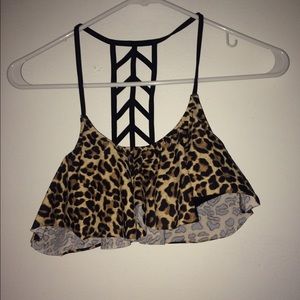 xs cheetah vs pink swim, cut out back