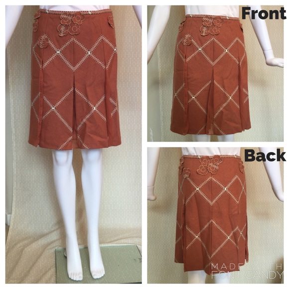 Tocca burnt orange skirt with Flower Details