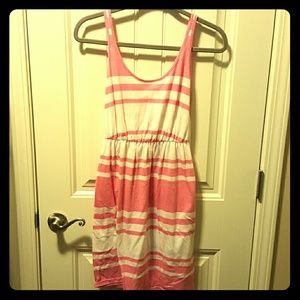 Pink and white stripe summer dress