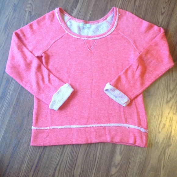 Coral sweatshirt.