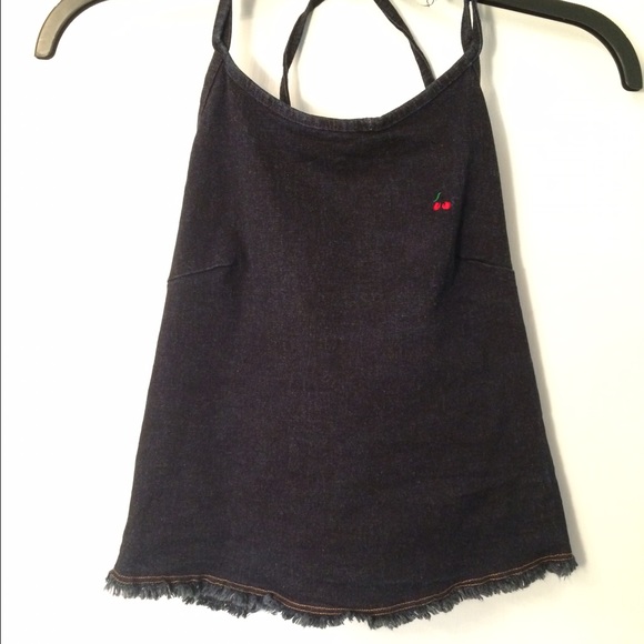 Vintage 90's denim cherry crop top