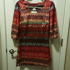 Multicolor chevron shift dress