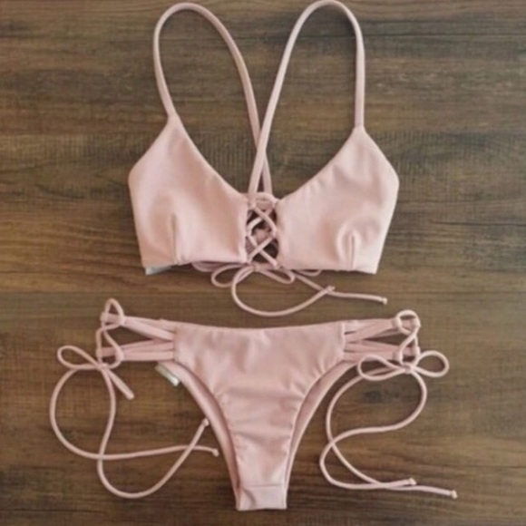 Pink Lace Swim Suit