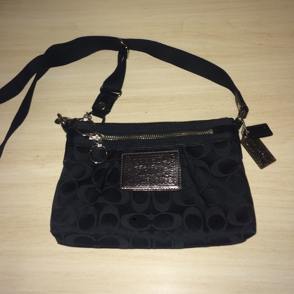 Coach poppy collection black crossbody bag