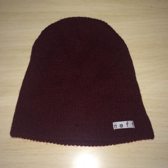 Maroon neff beanie