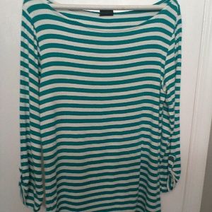 Bobeau long sleeve striped shirt