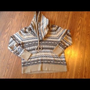 Black and Tan cowl neck sweater