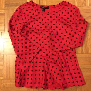 Forever 21 peplum polka dot top
