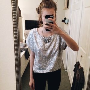 Sequin Boxy Top