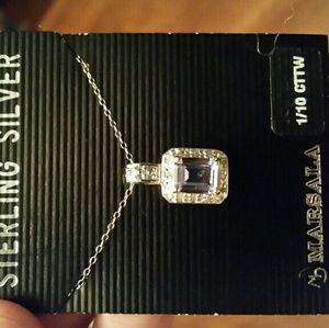 Sterling silver necklace 1/10 cttw