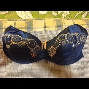 Blue Flowered Elomi Bra Size 38FF