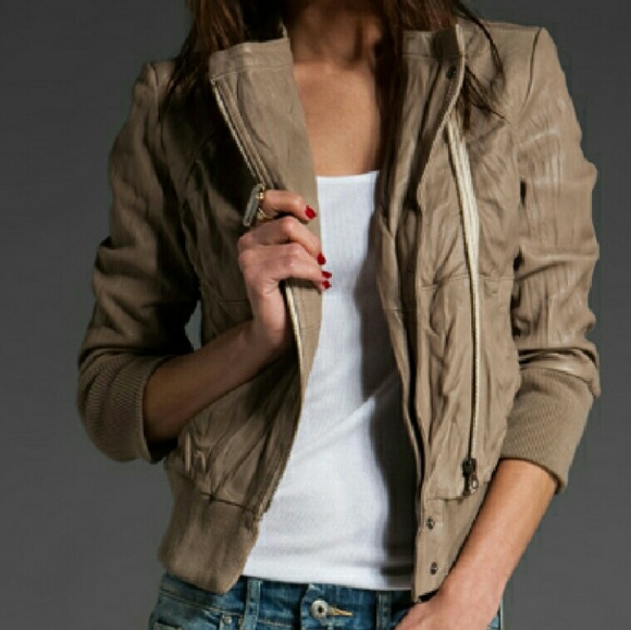 Ever Luzia Black Lambskin Leather Bomber Jacket