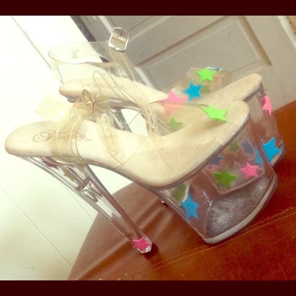 Clear Pleaser 8" Heels