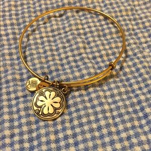 Alex & AnI Four Leaf Clover Bangle Bracelet