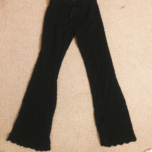 Black Lace Flared Pants