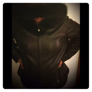 Black Genuine Leather Coat