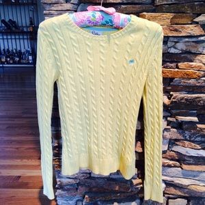 Lilly  Pulitzer yellow cable sweater