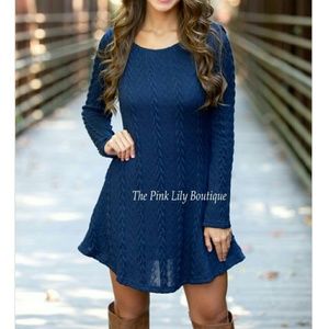 Navy sweater dress