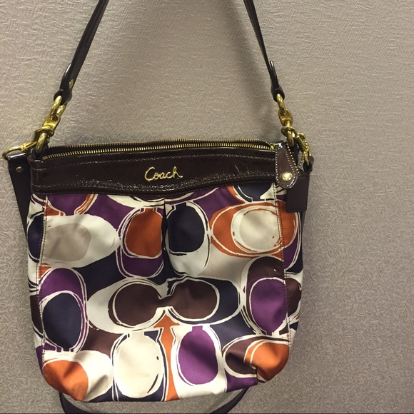 Multi colored Coach cross body purse