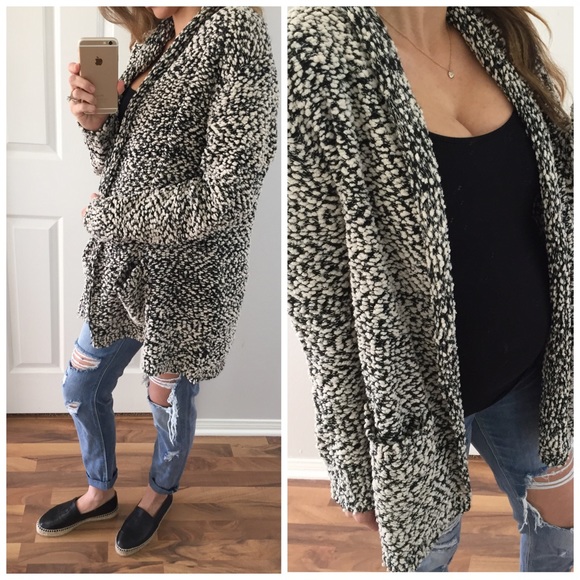 Sold • Black & Cream Popcorn Cardigan Sweater - Picture 4 of 4