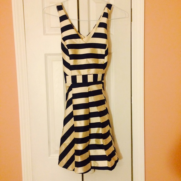 Navy/White Striped Eliza J Dress