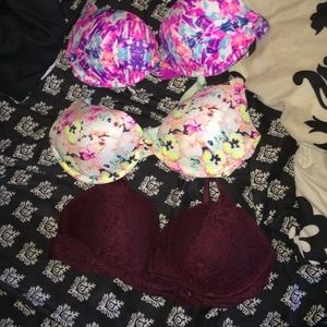 3 Victoria secret pink bras bundle