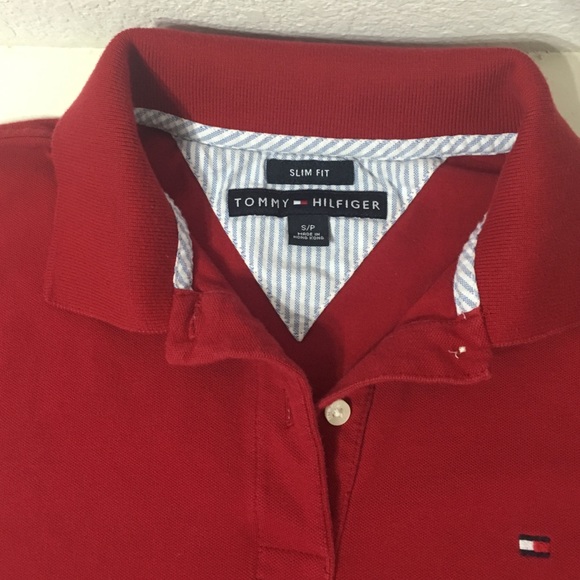 Tommy Hilfiger Red Collared T Shirt