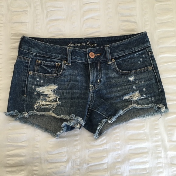 American Eagle Destructed Midi Short