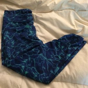 Aqua cropped yoga pants