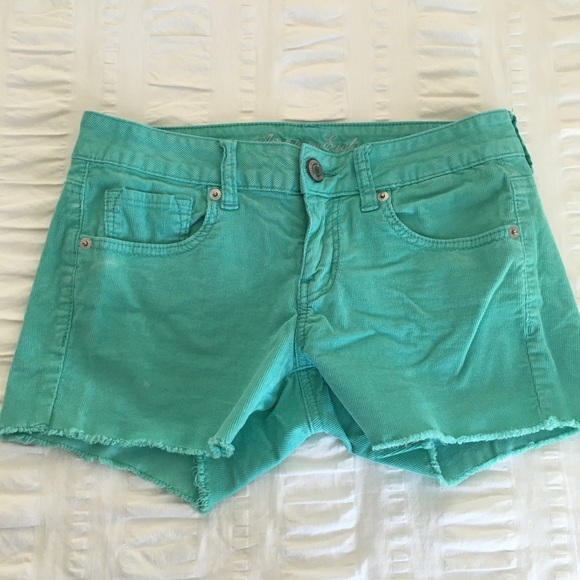 American Eagle Teal Corduroy Midi Short