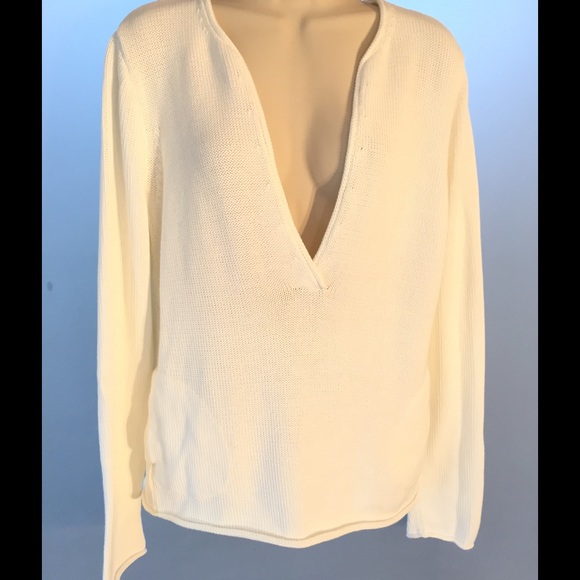 J. Crew Sweaters - JCrew Winter White Deep V With Pockets Price Firm