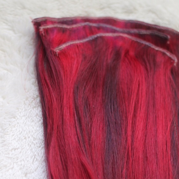 Red hair extensions