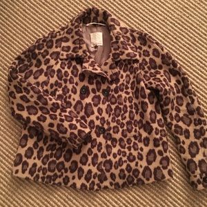 Rebecca Taylor Leopard Wool Coat