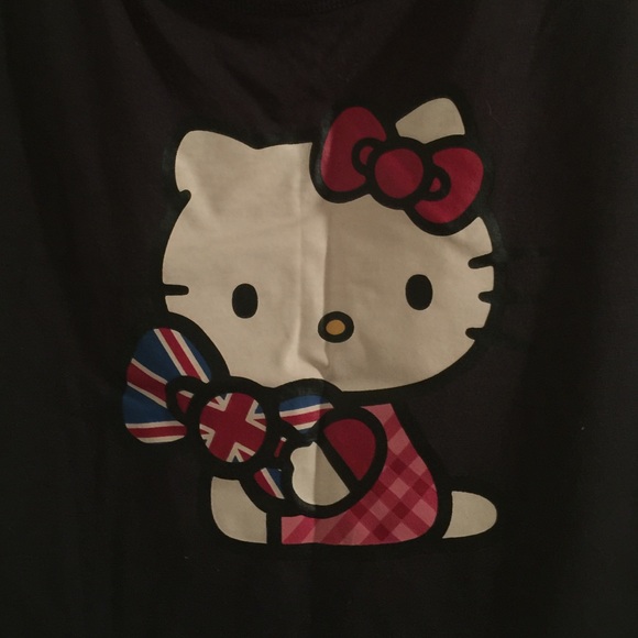 Hello Kitty Union Jack Cropped Sheer Tee - Small - Picture 2 of 4